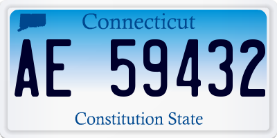 CT license plate AE59432