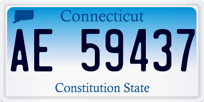 CT license plate AE59437