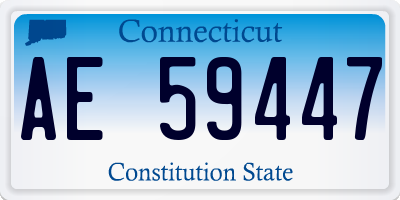 CT license plate AE59447