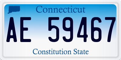 CT license plate AE59467