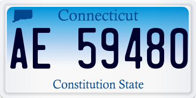 CT license plate AE59480