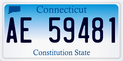CT license plate AE59481
