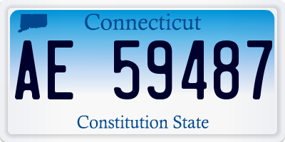 CT license plate AE59487