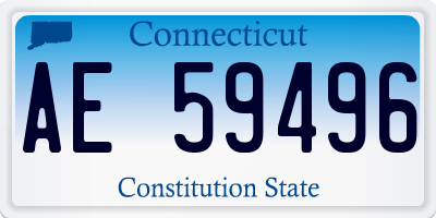 CT license plate AE59496