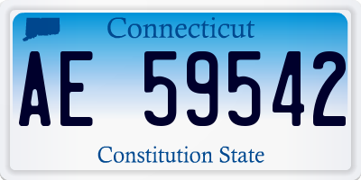 CT license plate AE59542