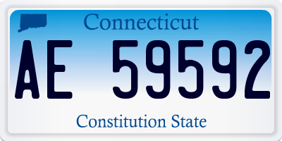 CT license plate AE59592