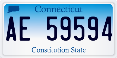 CT license plate AE59594