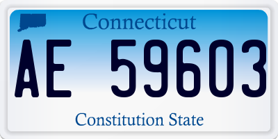 CT license plate AE59603