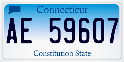 CT license plate AE59607
