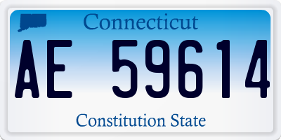 CT license plate AE59614