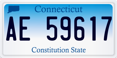 CT license plate AE59617
