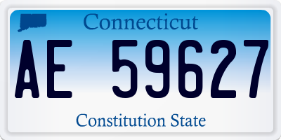 CT license plate AE59627