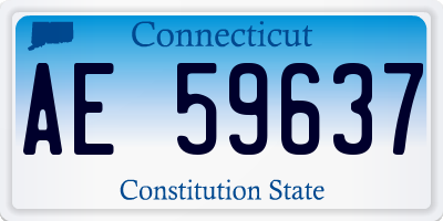 CT license plate AE59637