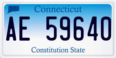 CT license plate AE59640