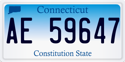 CT license plate AE59647