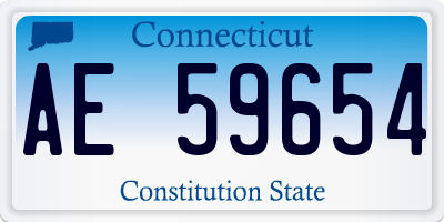 CT license plate AE59654