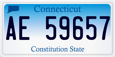 CT license plate AE59657