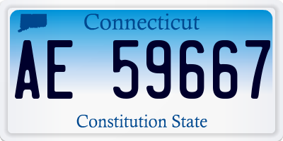 CT license plate AE59667