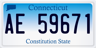CT license plate AE59671