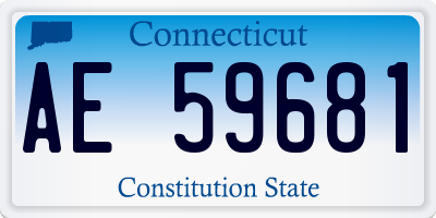 CT license plate AE59681