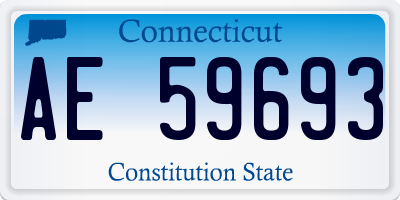 CT license plate AE59693