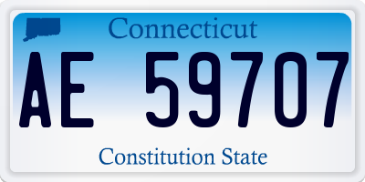 CT license plate AE59707