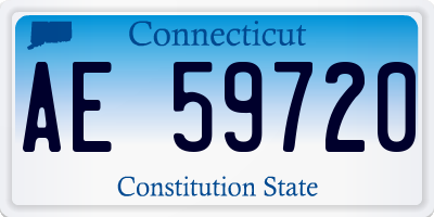 CT license plate AE59720