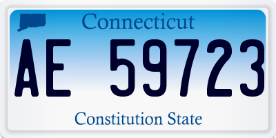 CT license plate AE59723