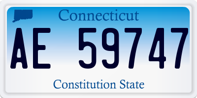 CT license plate AE59747
