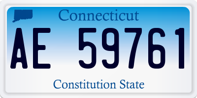 CT license plate AE59761