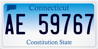 CT license plate AE59767