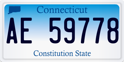 CT license plate AE59778