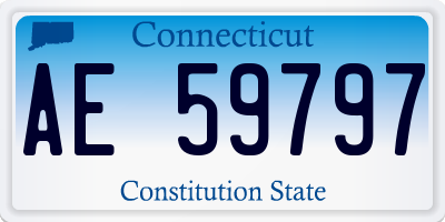 CT license plate AE59797