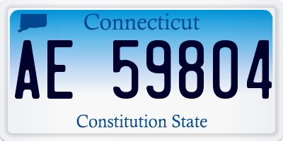 CT license plate AE59804
