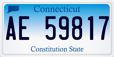 CT license plate AE59817