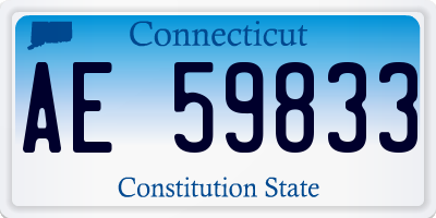 CT license plate AE59833