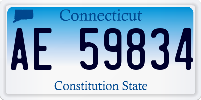 CT license plate AE59834