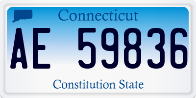 CT license plate AE59836