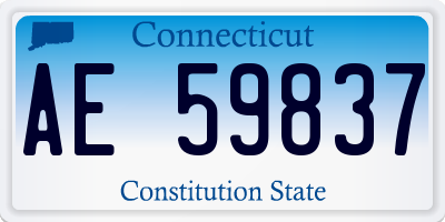 CT license plate AE59837