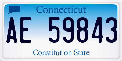 CT license plate AE59843