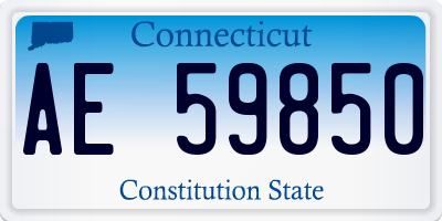 CT license plate AE59850