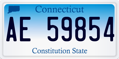 CT license plate AE59854