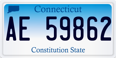 CT license plate AE59862