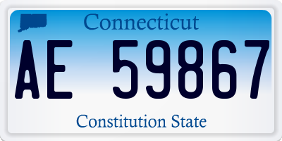 CT license plate AE59867