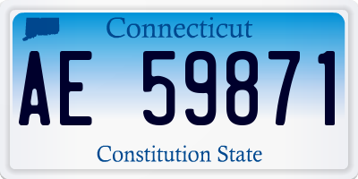 CT license plate AE59871