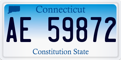 CT license plate AE59872