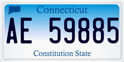 CT license plate AE59885