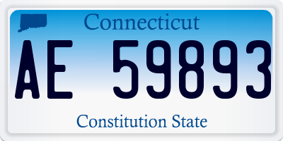 CT license plate AE59893
