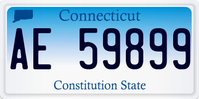 CT license plate AE59899