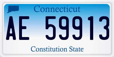 CT license plate AE59913